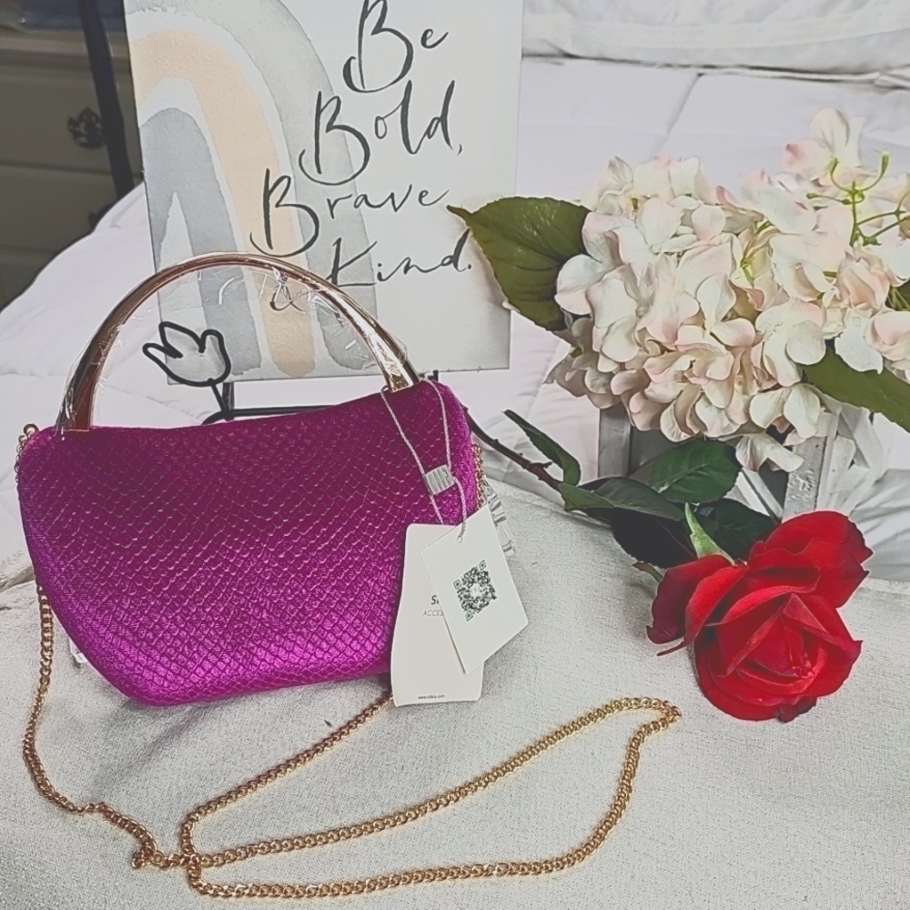 Bag Elegant Pink Velvet cross bag Elegant wear office wear career minimalist - Picture 3 of 16